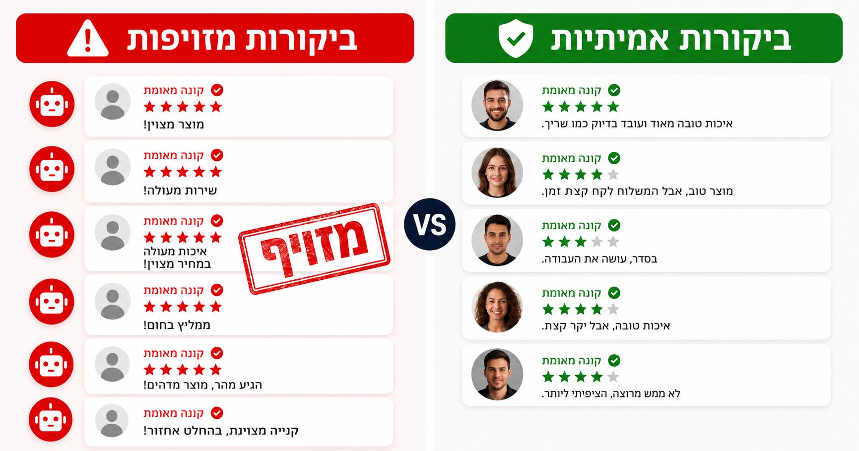 ביקורות מזויפות באמזון — איך לזהות